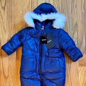 DKNY Navy Baby Snowsuit Size 6-9M NWT